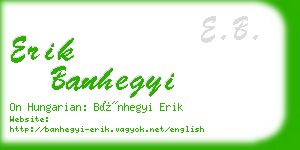 erik banhegyi business card